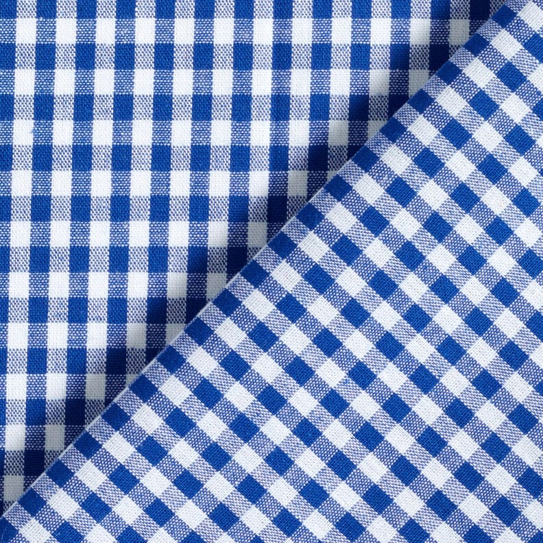 Cotton Vichy check 0,5 cm – royal blue/white,  image number 4