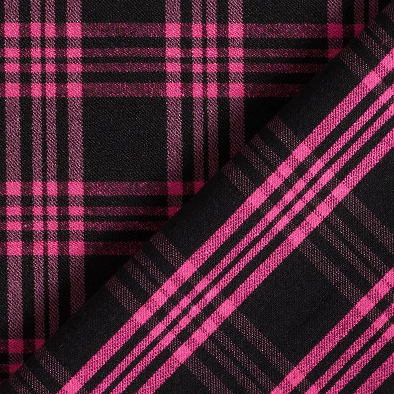 Stretch trouser fabric tartan – black/intense pink,  image number 4