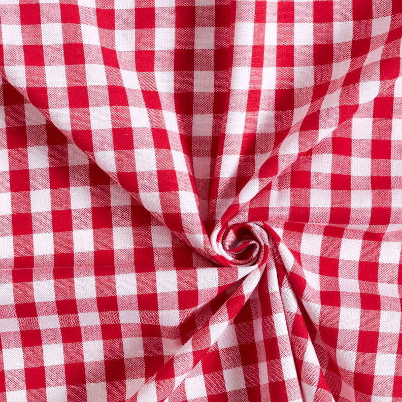 Cotton Vichy check 1 cm – red/white,  image number 3