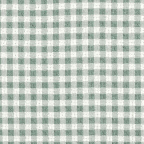 Textured check cotton fabric – white/reed, 