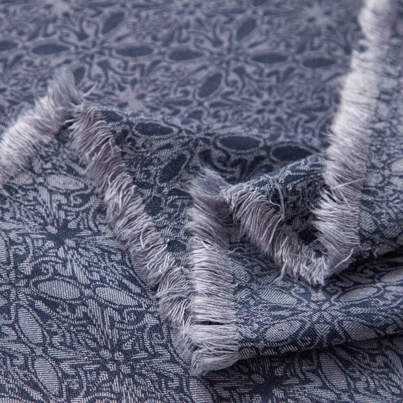 Ornaments stretch jacquard – denim blue,  image number 5