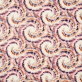 Viscose fabric batik spirals – cream/brown, 