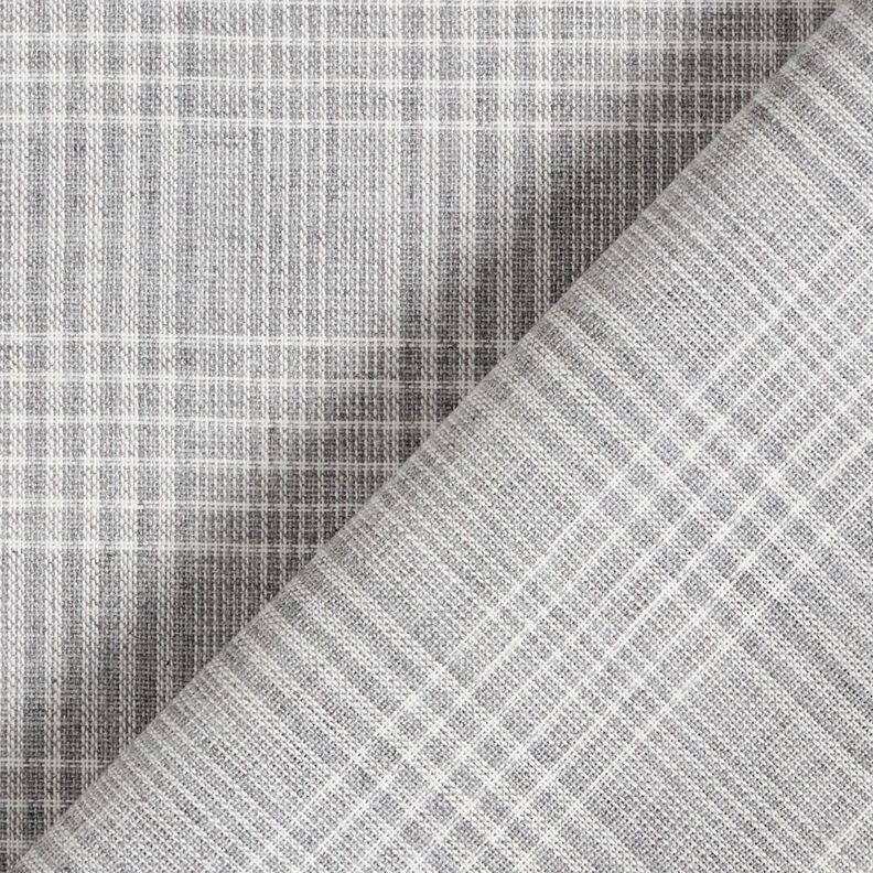 Lightweight checked cotton fabric – light grey/white,  image number 4