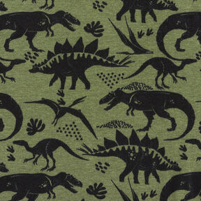 Alpine Fleece Dinosaurs – dark olive, 