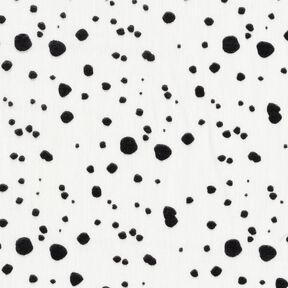 Muslin irregular dots, smooth – ivory/black, 