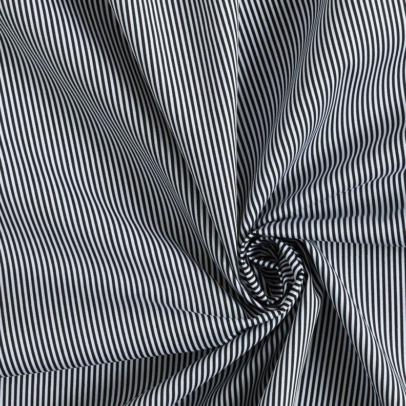 Cotton Poplin Mini stripes – black/white,  image number 3