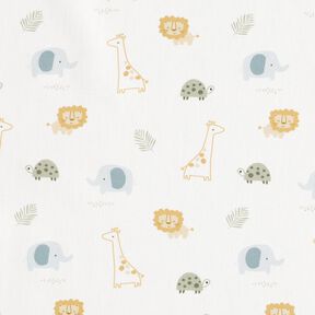 Cotton Poplin Baby Jungle Animals – ivory, 