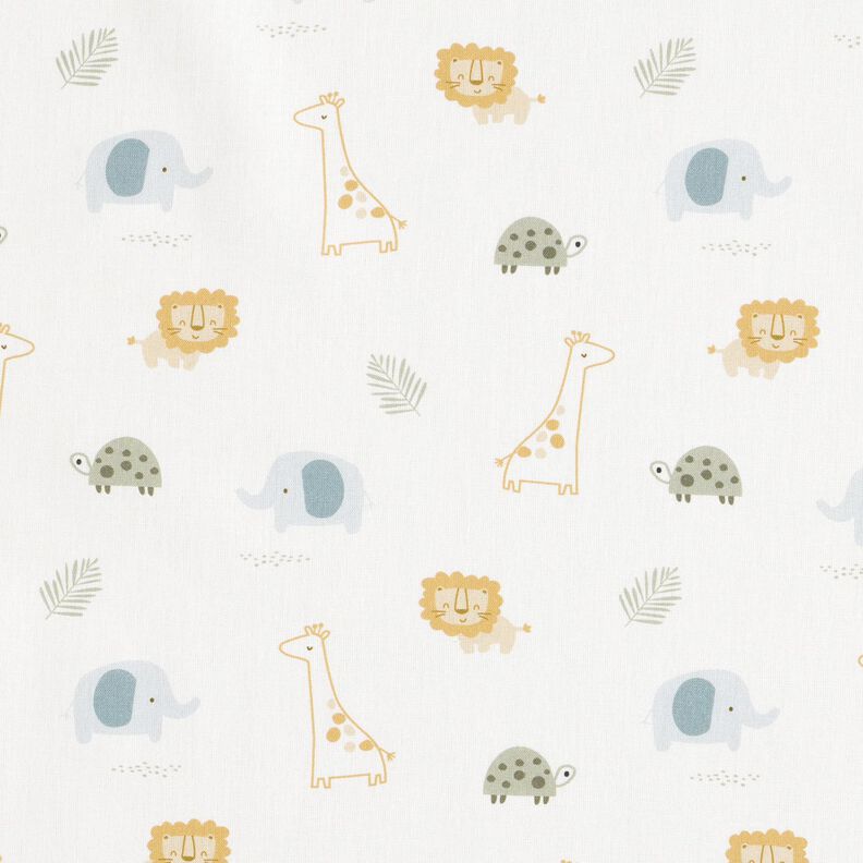 Cotton Poplin Baby Jungle Animals – ivory,  image number 1