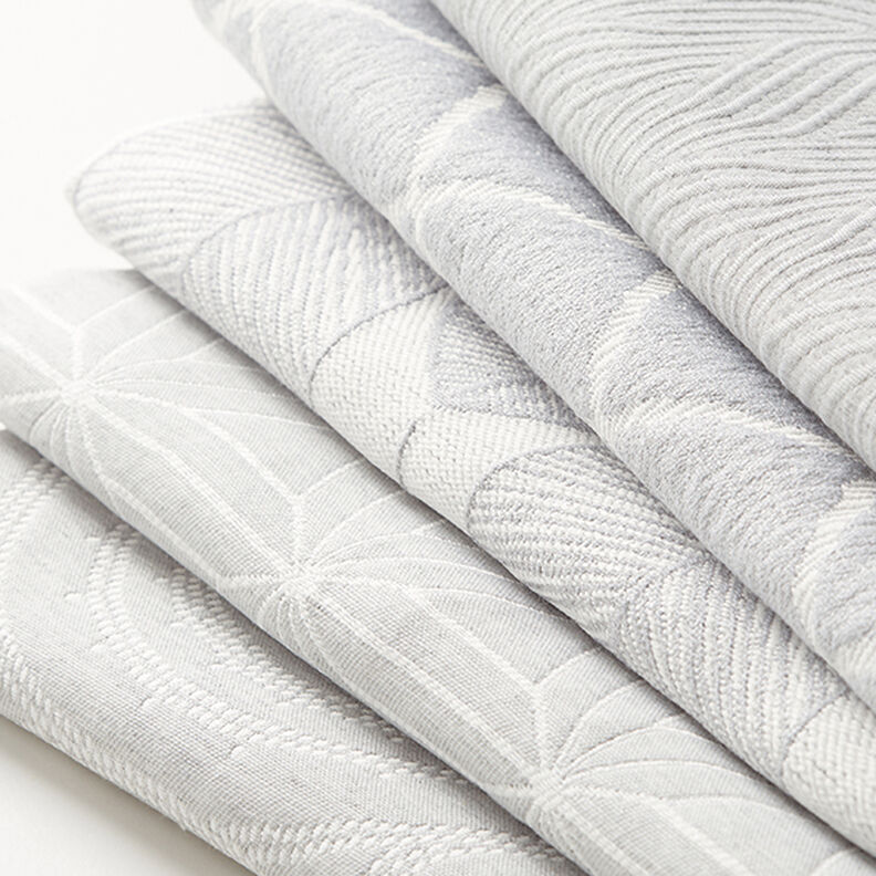 Decorative jacquard fabric, wavy lines – light grey,  image number 7