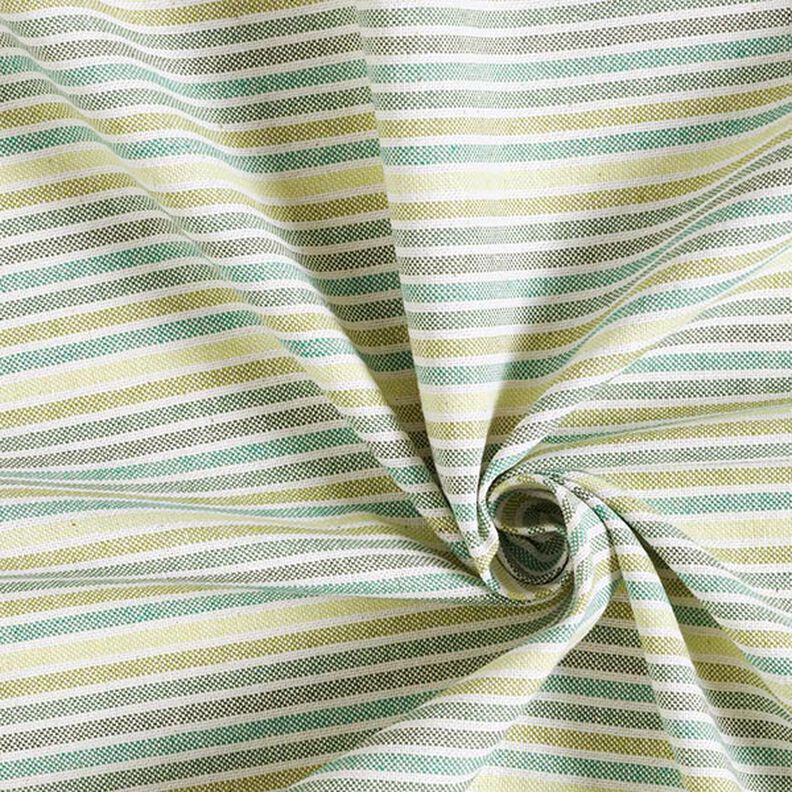 Decor Fabric Half Panama Multicoloured Stripes Recycled – light green,  image number 3