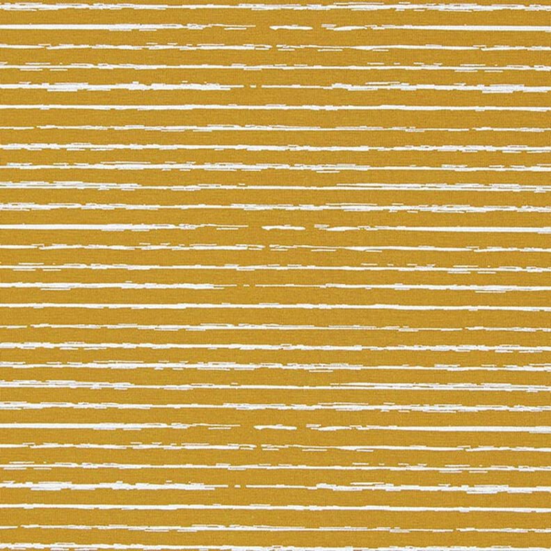 Cotton Jersey Scribble Stripes – mustard,  image number 1