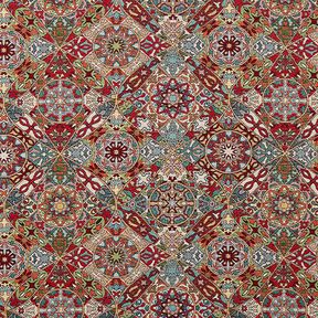 Decor Fabric Tapestry Fabric Intricate Ornaments – light beige/carmine, 