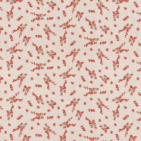 Winter Berries Half Panama Decor Fabric – natural, 