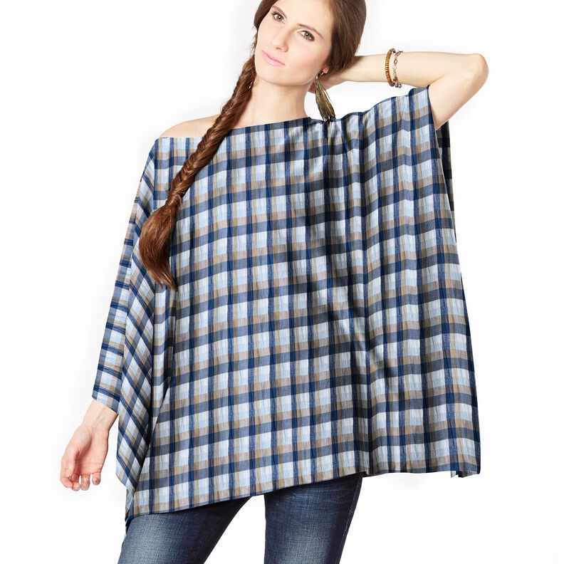 Colourful checks cotton blend – blue,  image number 5