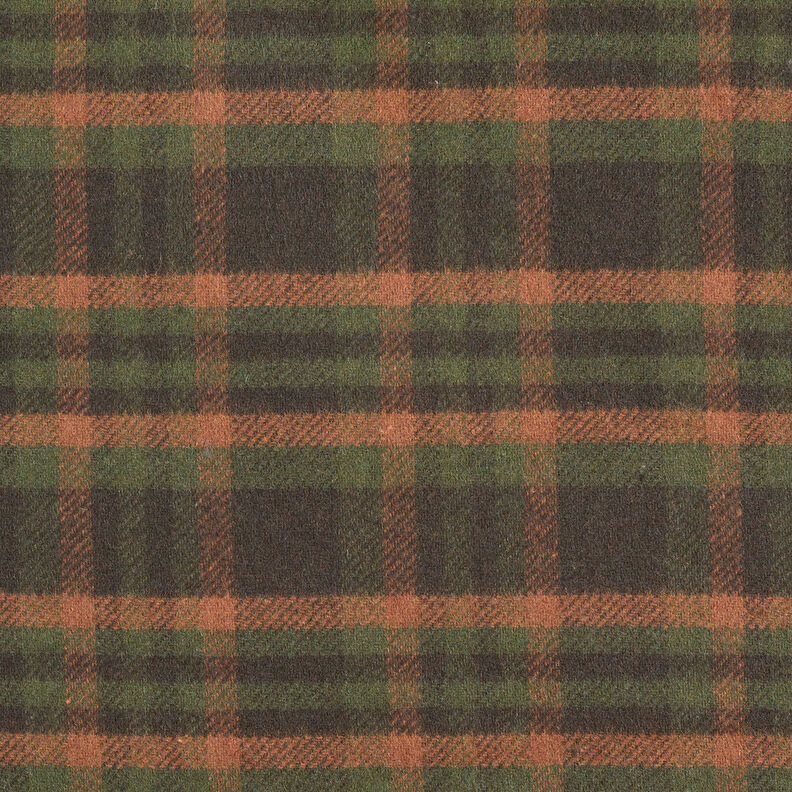 Coat fabric double-face tartan – terracotta/fir green,  image number 6