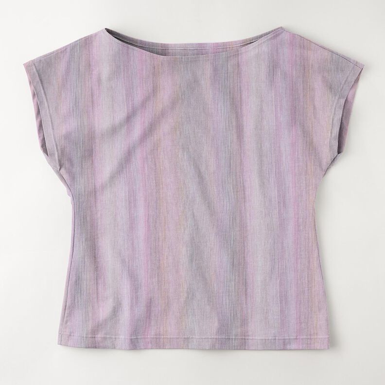 Delicate gradient stripes cotton jersey – mauve,  image number 5