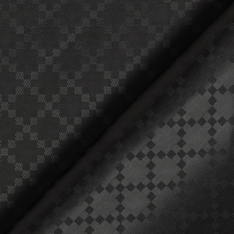 Lining Fabric Jacquard Diamonds – black,  image number 4