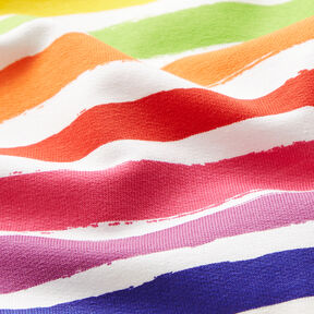 French Terry rainbow stripes – white, 