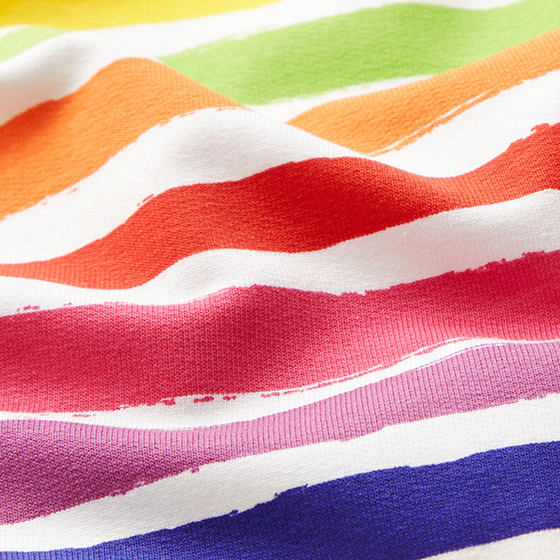 French Terry rainbow stripes – white,  image number 2