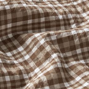Checked crinkle look cotton fabric – caramel, 
