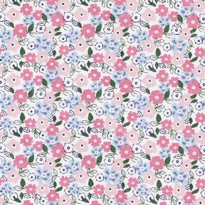 Organic Cotton Poplin sea of flowers – white/light blue, 