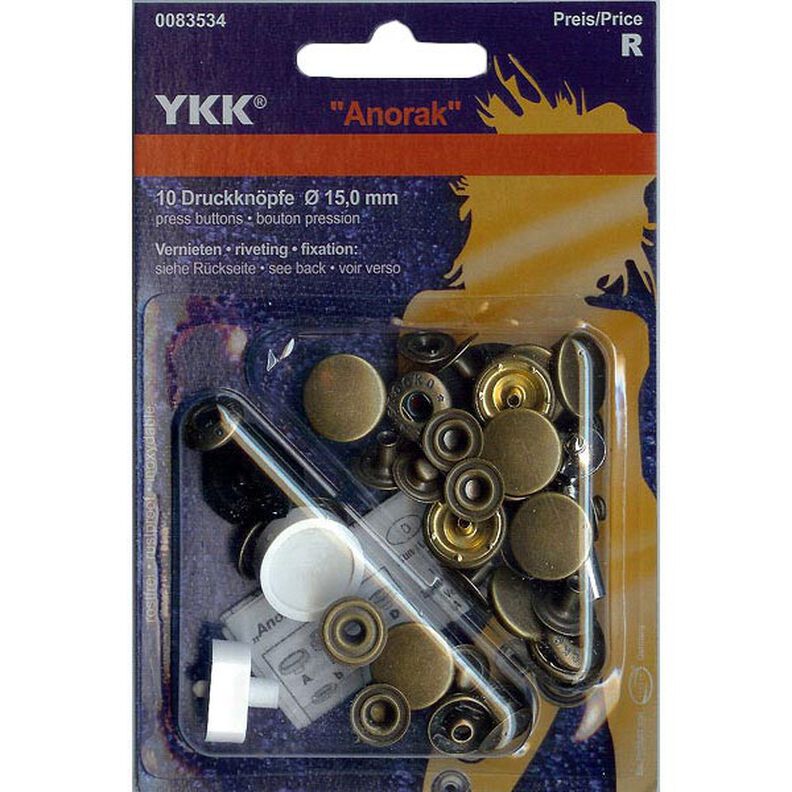 No-Sew Press Fasteners Anorak 4 – medium brown | YKK,  image number 1