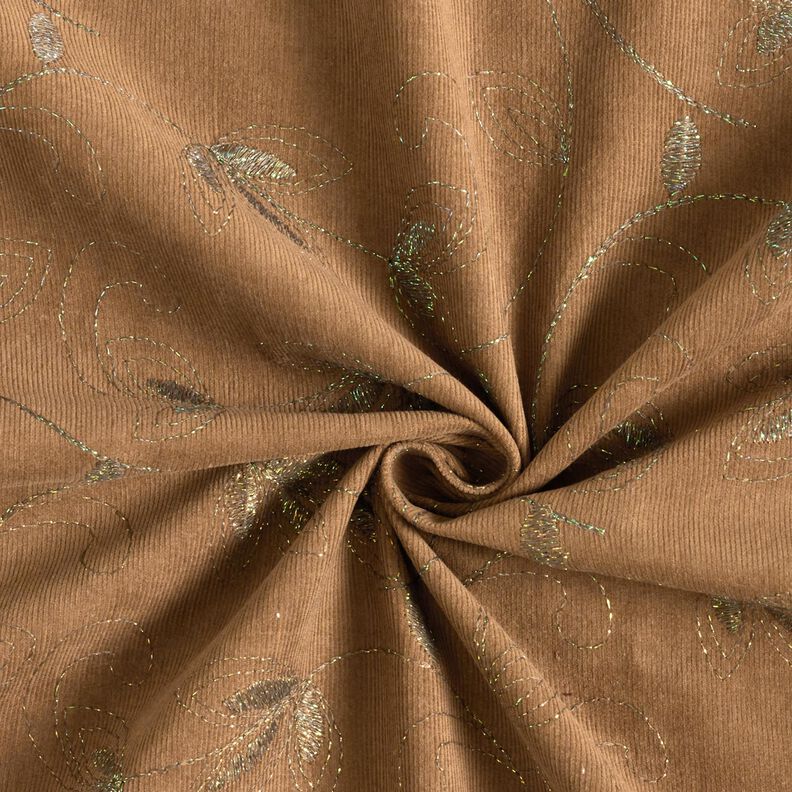 Fine cord glitter embroidery flowers – light brown,  image number 4