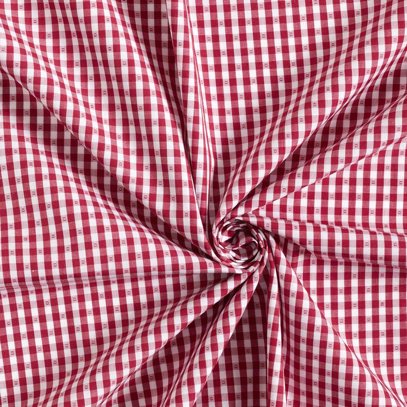 Gingham cotton – white/carmine,  image number 3