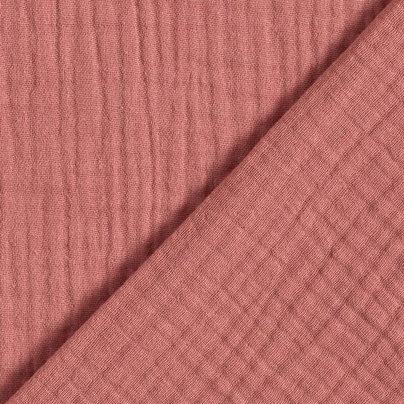 Triple-Layer Cotton Muslin Plain – dusky pink,  image number 4