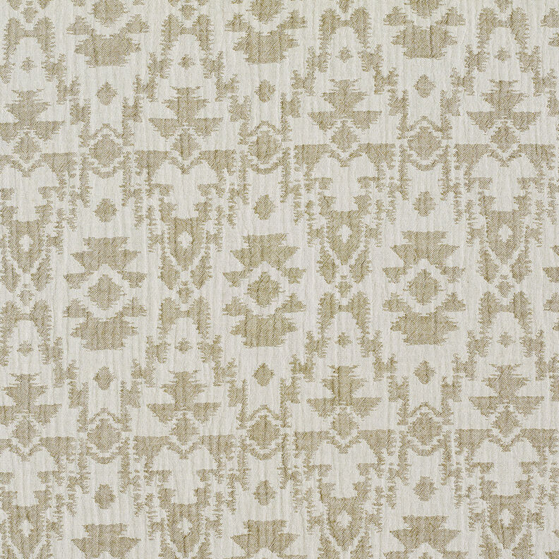 Double Gauze/Muslin Jacquard Aztec pattern | by Poppy light khaki/misty grey,  image number 1