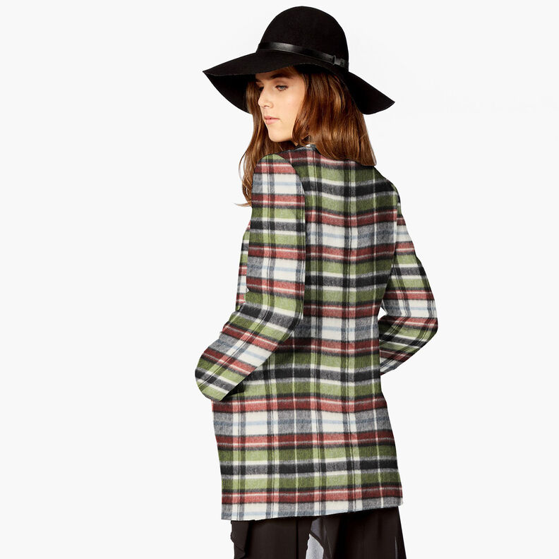 Coat fabric double-face tartan – grey/carmine,  image number 8