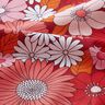 Cotton Cretonne large retro flowers – dark red/pink,  thumbnail number 2