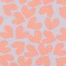 French Terry hearts  – pastel mauve/salmon,  thumbnail number 1