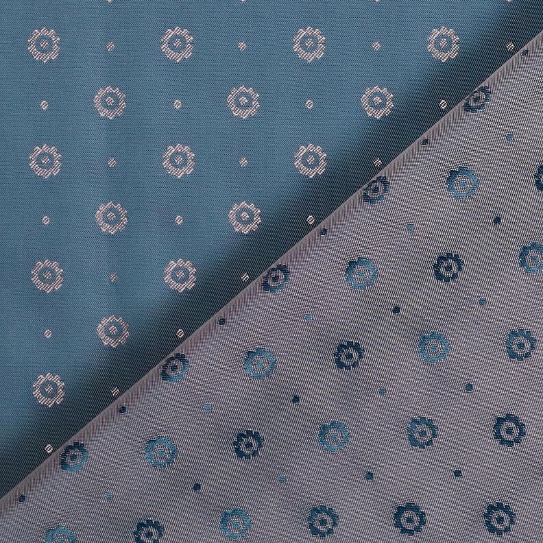 Lining Fabric Jacquard Flowers and dots iridescent – denim blue,  image number 4