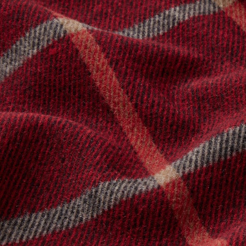 Coating Fabric Large Check – burgundy/black,  image number 2