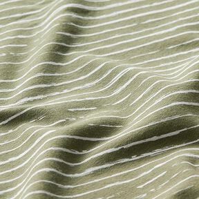 Cotton jersey scribble stripes – khaki, 