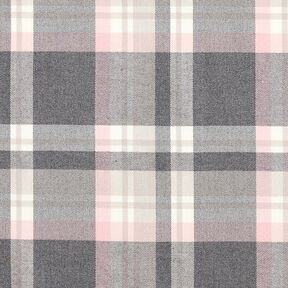 Stretch Trouser Fabric Tartan – slate grey/rosé, 