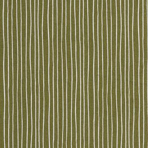 Cotton Cretonne delicate lines – dark olive/white, 