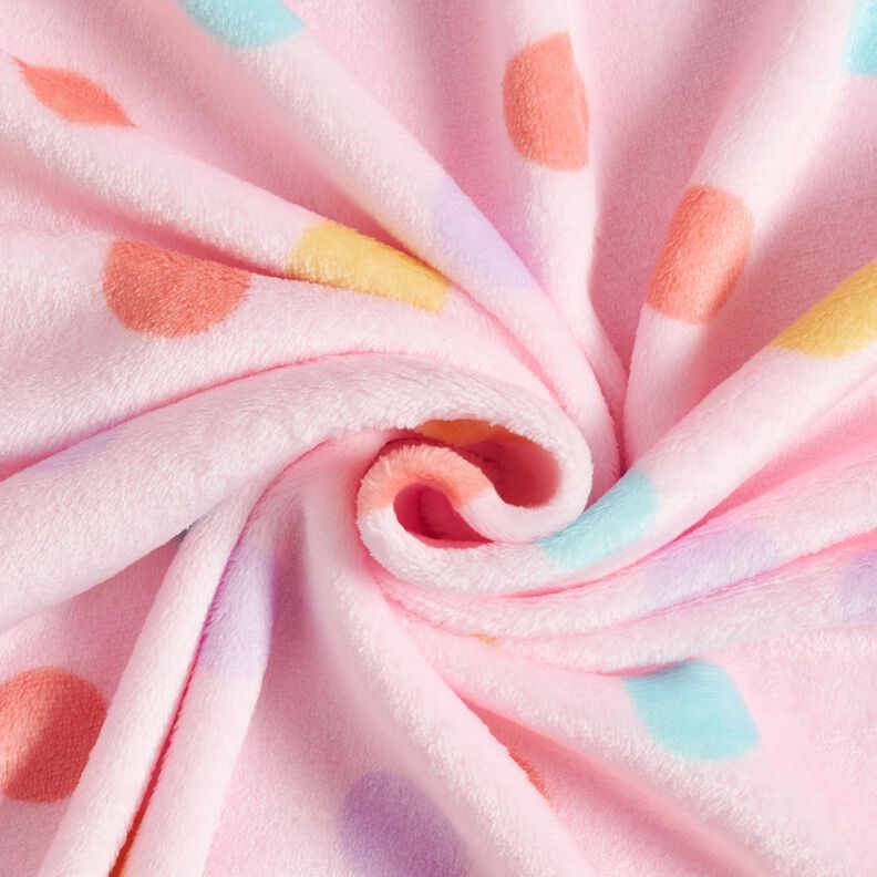 Cosy Fleece colourful dots – light pink,  image number 3