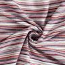 Colourful stripes coarse linen fabric – white/navy blue,  thumbnail number 3