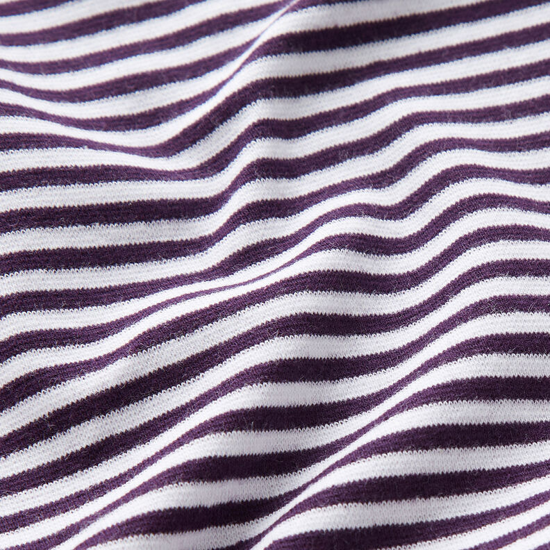 Ribbing Striped tubular fabric – plum/white,  image number 2