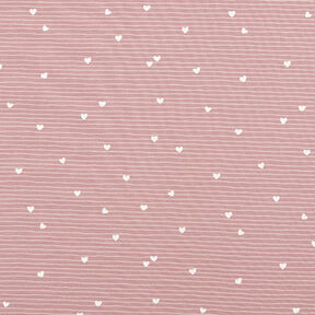 Cotton Jersey hearts and stripes – light dusky pink, 