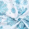 French terry Christmas snow crystals | Glitzerpüppi – sky blue/light petrol,  thumbnail number 3