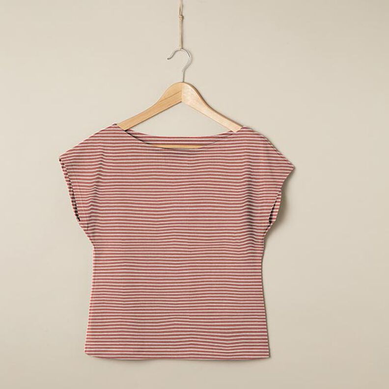 Narrow Stripes Cotton Jersey – anemone/terracotta,  image number 7