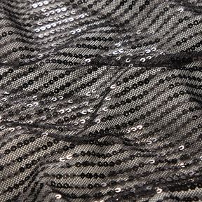 Sequin fabric vertical stripes – black, 