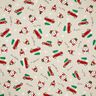 Decor Fabric Half Panama VW Christmas transport – natural/carmine,  thumbnail number 1