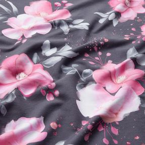 French Terry Magnolia Dream | Glitzerpüppi – anthracite/pink, 