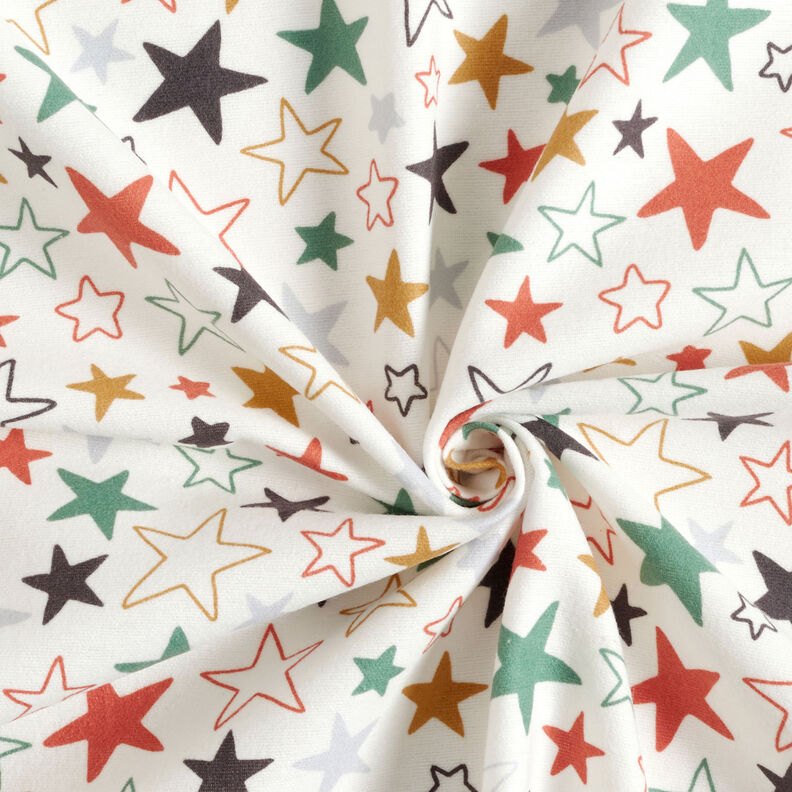 Cotton Flannel colourful stars – ivory,  image number 3