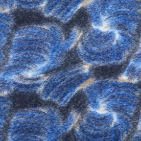 Brushed fine knit batik – navy blue/midnight blue, 