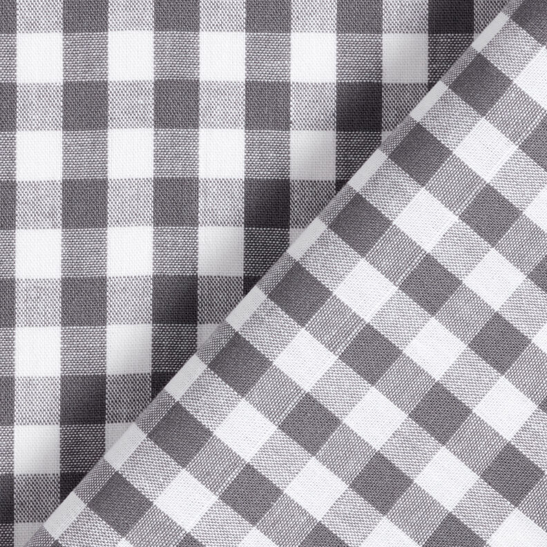 Cotton Vichy check 1 cm – pearl grey/white,  image number 4